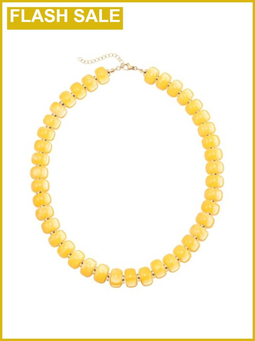 Chunky Resin Beaded Necklace Boho Statement Waterproof Gold Plated